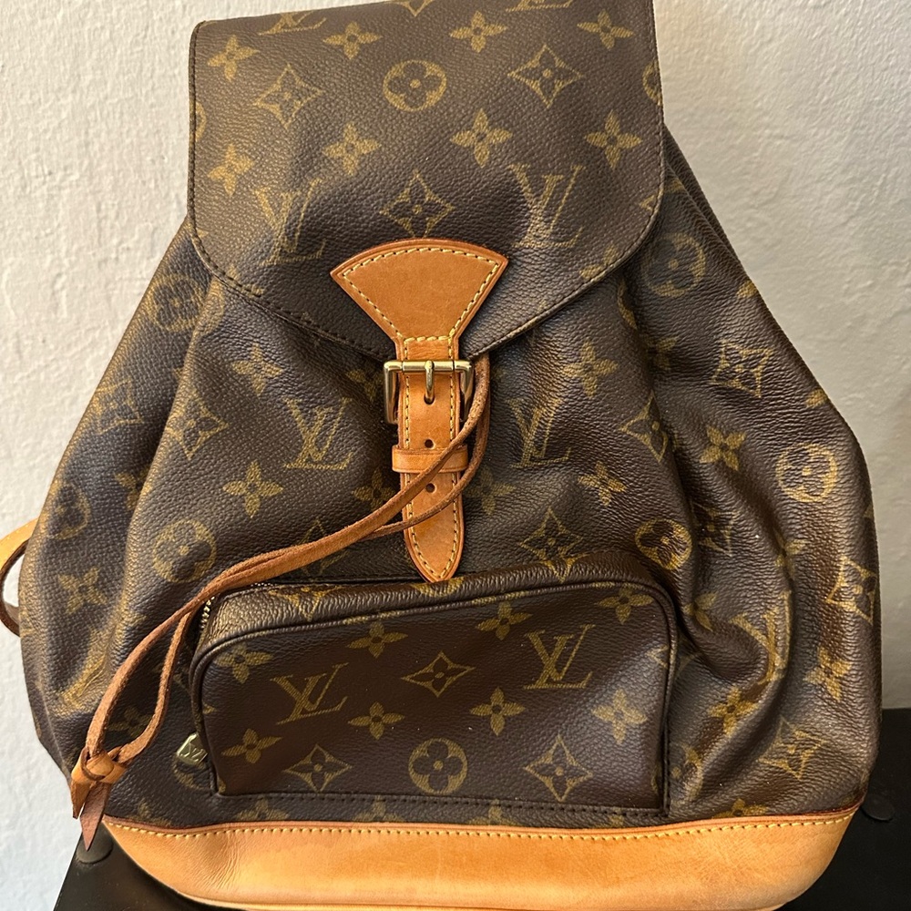 Louis Vuitton Classic Monogram Backpack in Brown and Tan